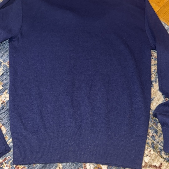 Vintage Steeplechase Navy V-Neck Long Sleeve Blank Logo Sweater MED - Picture 11 of 14